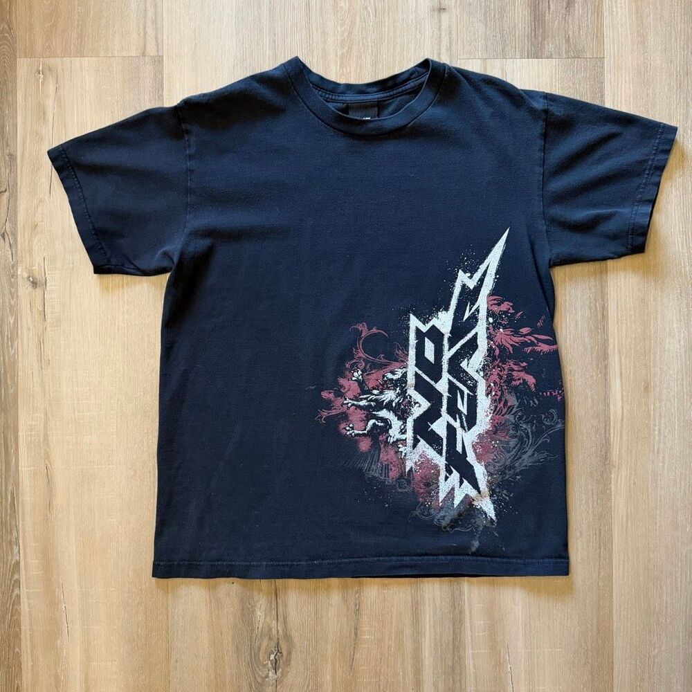 Vintage Y2K No Fear Black Logo Shirt Edgy Extreme Sports Skater Biker Moto Sz M